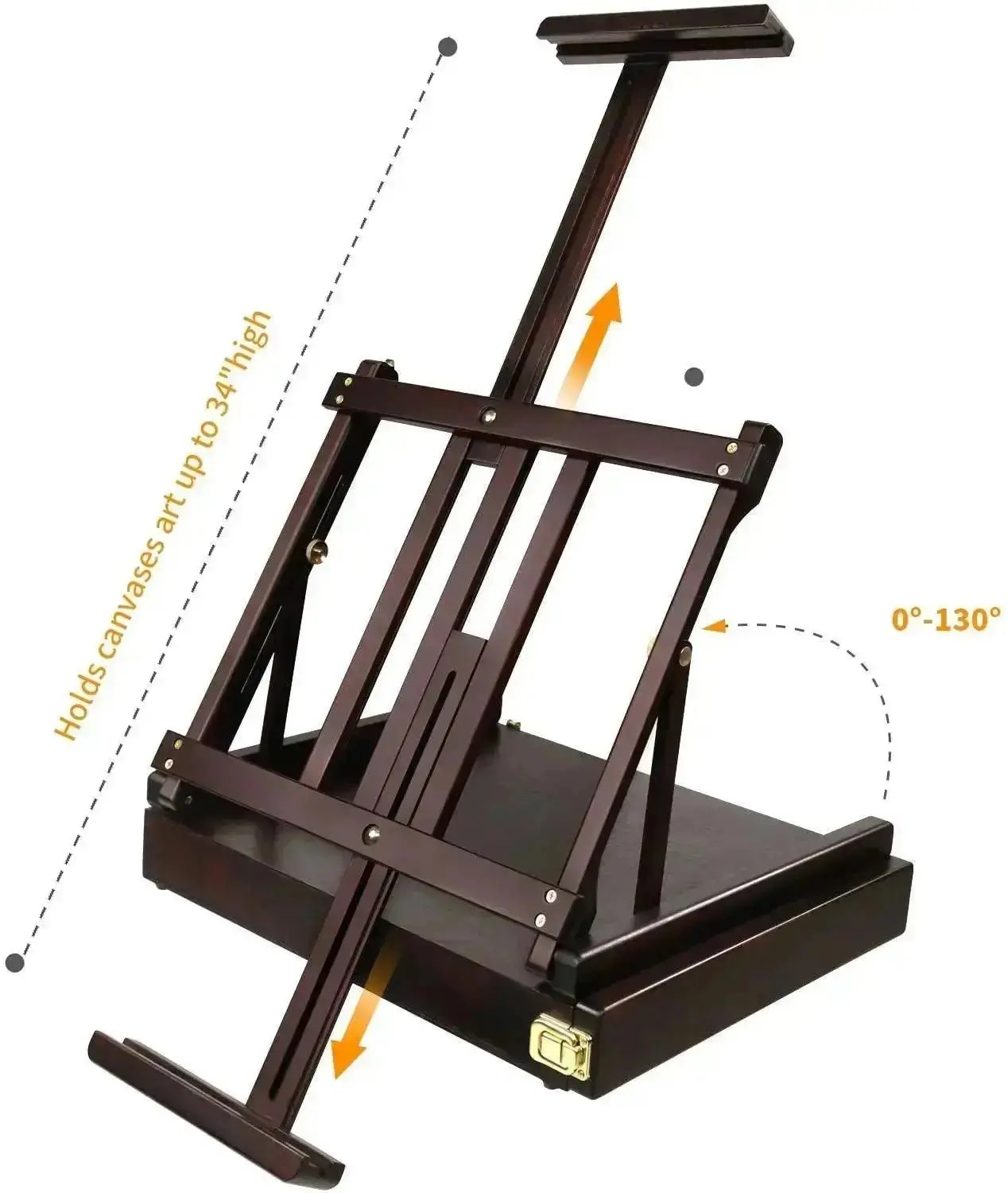 כן ציור שולחני מעץ עם מגירת אחסון – MEEDEN Sketchbox Easel (W05) – תמונה 6