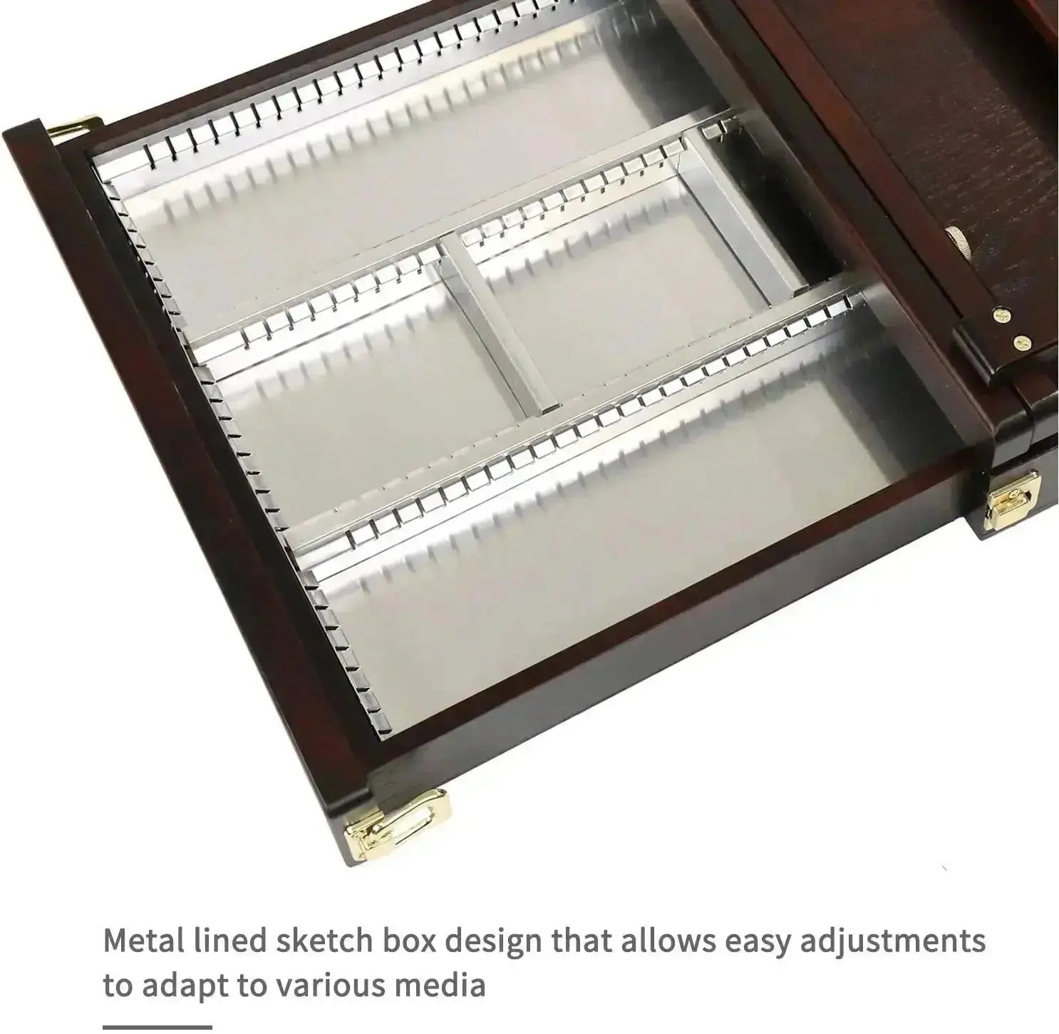 כן ציור שולחני מעץ עם מגירת אחסון – MEEDEN Sketchbox Easel (W05) – תמונה 4